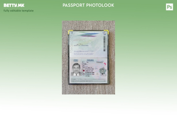 Модерен стил канадски пасош сегашна верзија шаблон photolook